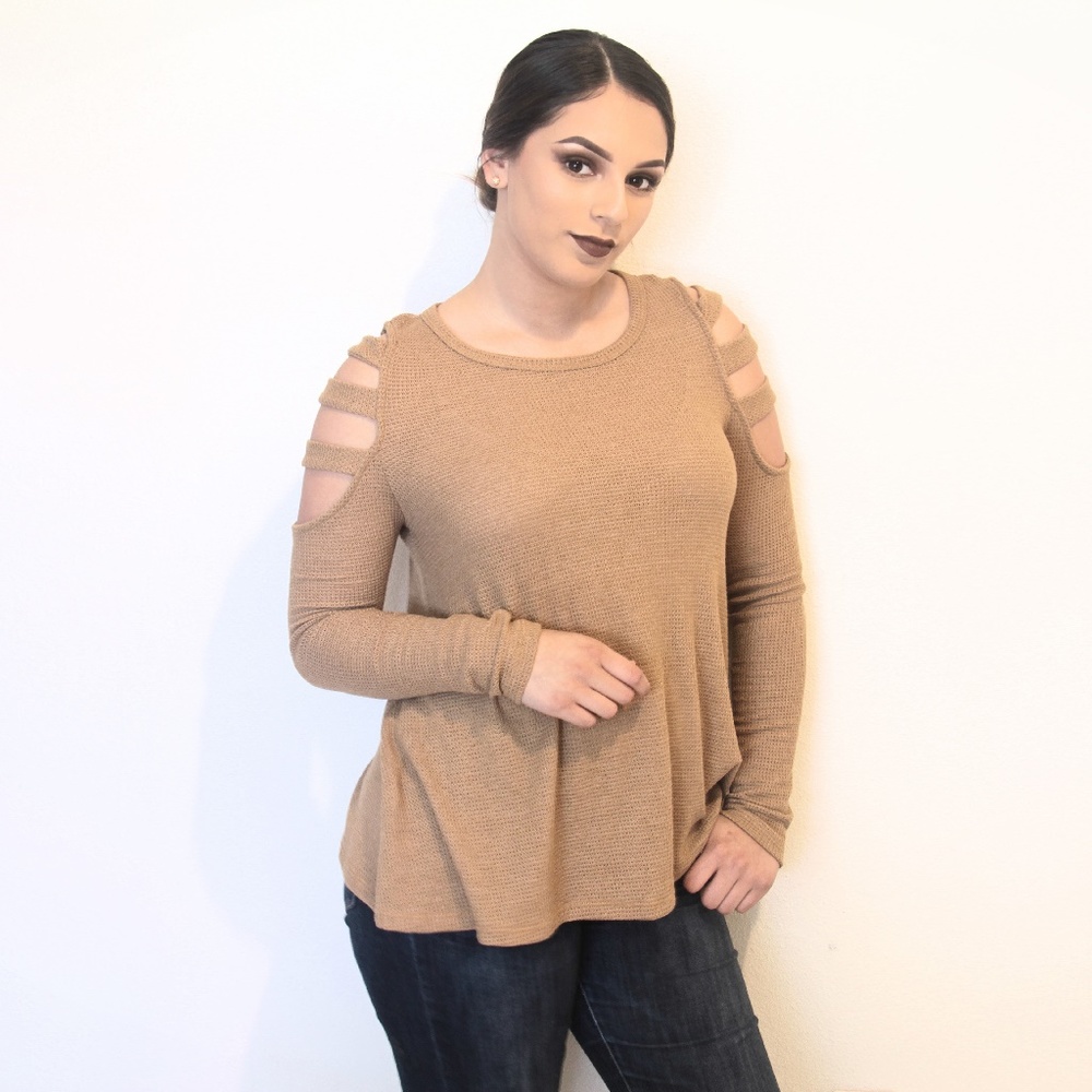 Mustard Exposed Shoulder Top